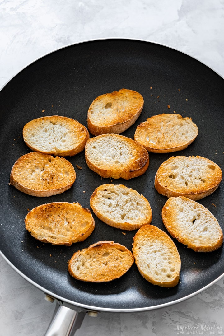 Making crostini on a pan