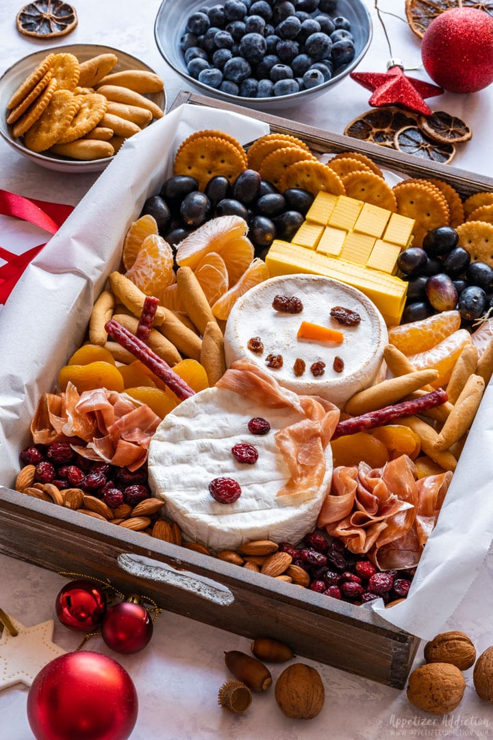 Snowman charcuterie board