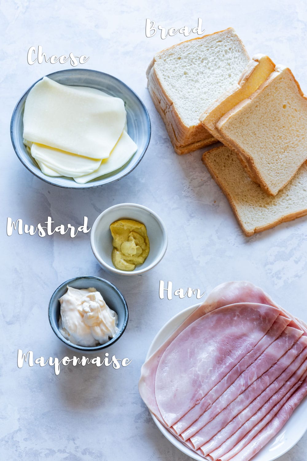 Ingredients for making coffin shaped sandwiches for Halloween.