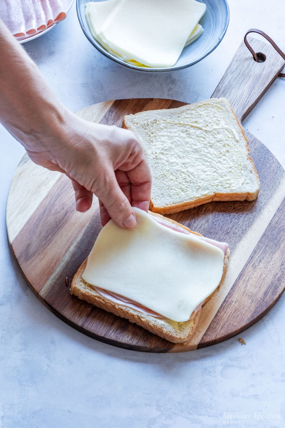 Step two how to make Halloween coffin sandwiches.