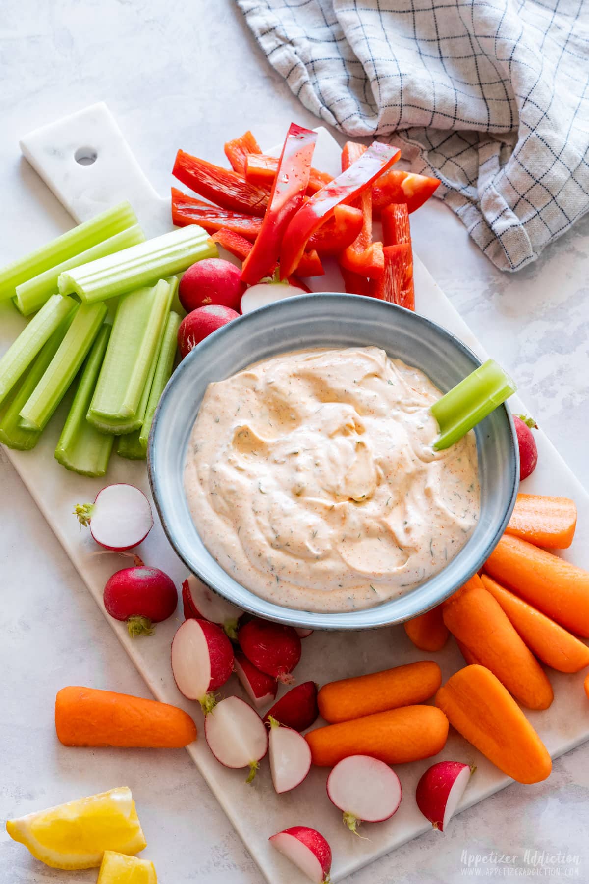 Veggie dip for a party.